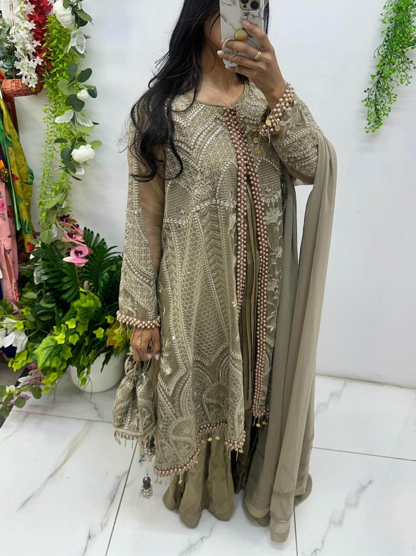 Light olive jacket style four piece suit