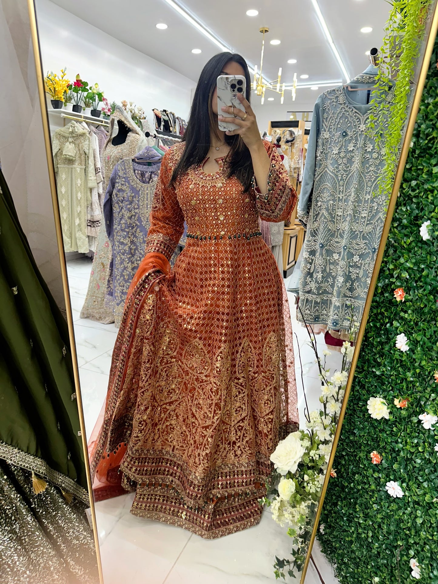 Rust orange two layer maxi suit