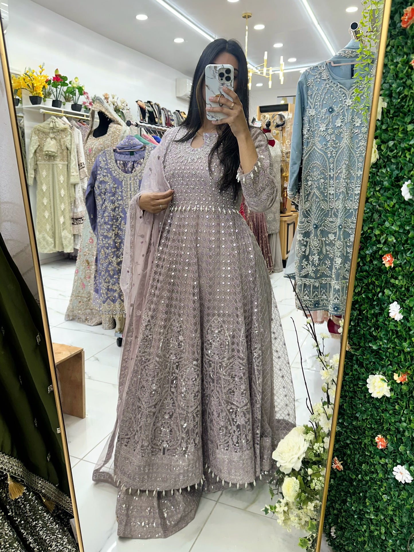 Light lavender two layer maxi suit