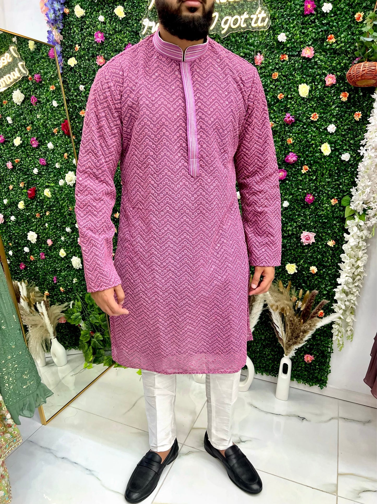 Purple sequence kurta set