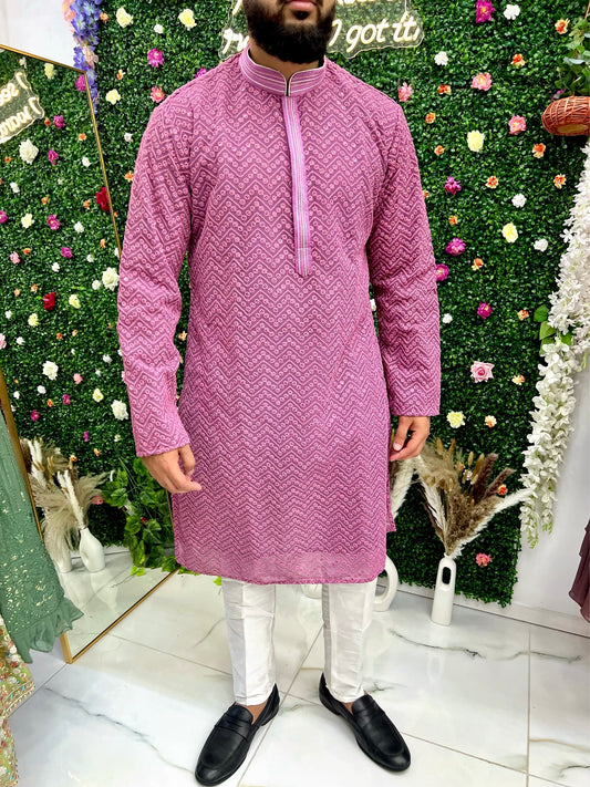 Purple sequence kurta set