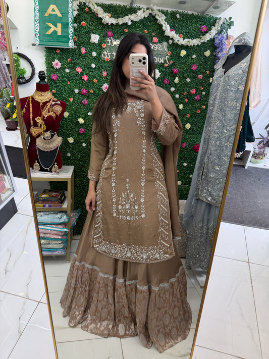 Mocha Farsi lehenga suit