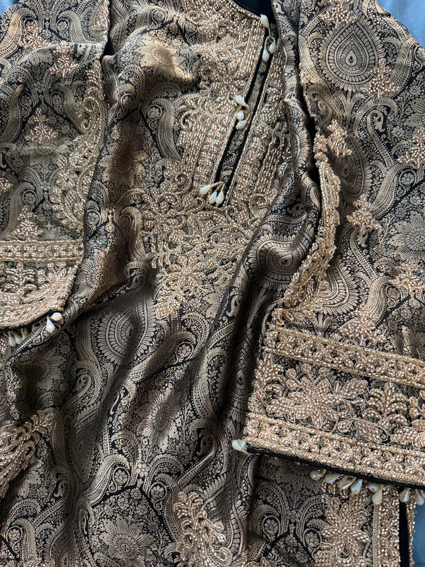 Black Banarasi hand work suit