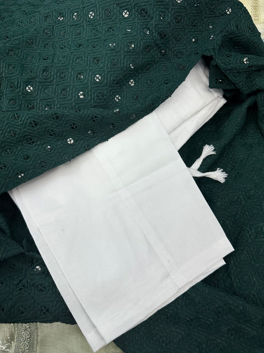 Deep forest green sequence kurta set
