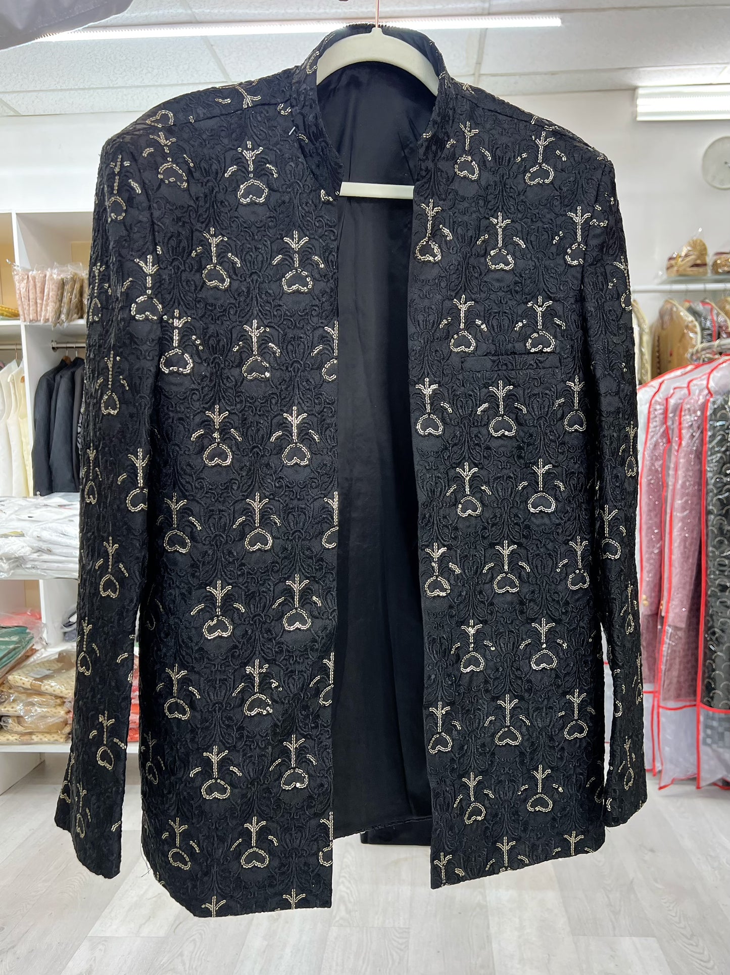 Black open style prince coat