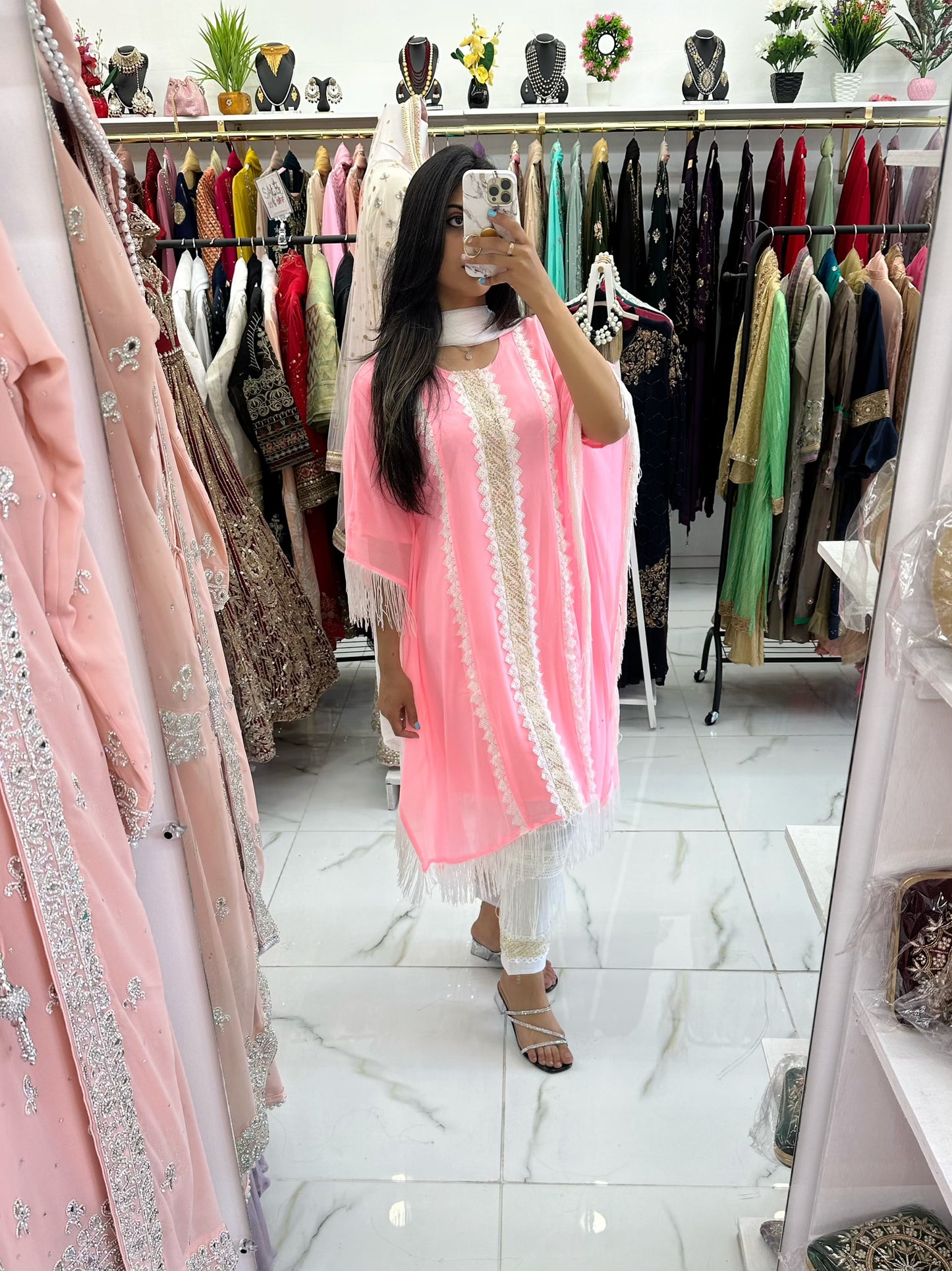 Pink kaftan three piece