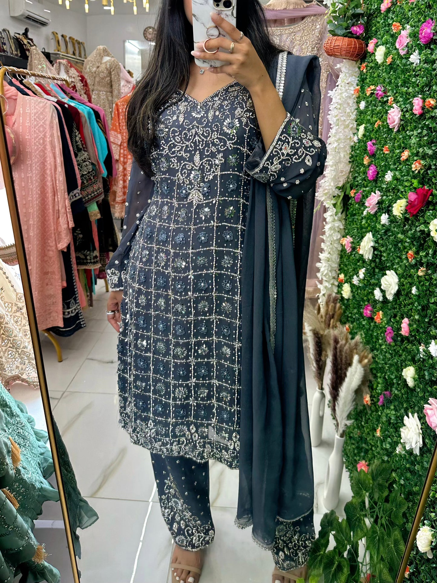 Heavy grey party wear suit