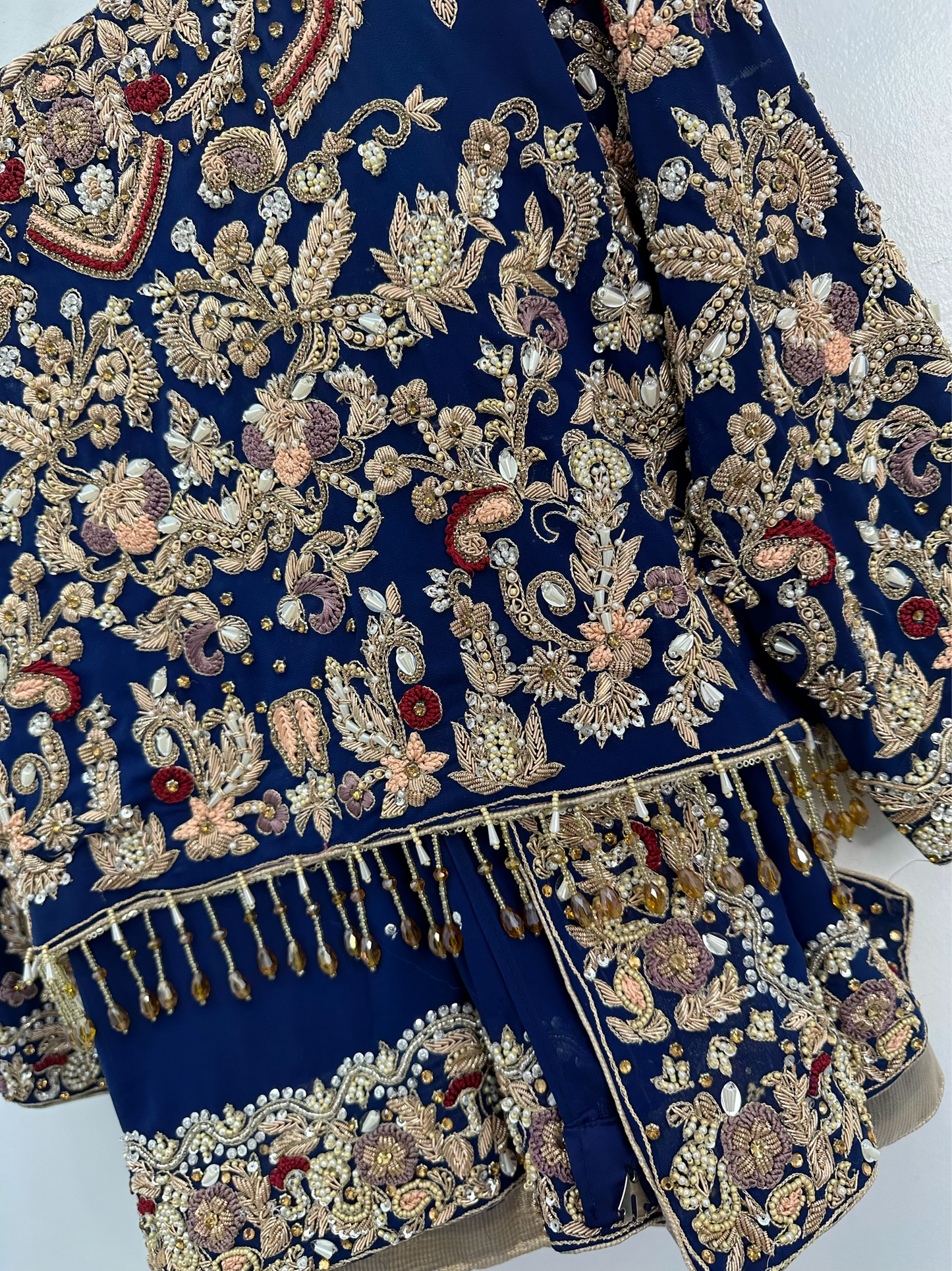 Ready made fancy royal blue saree