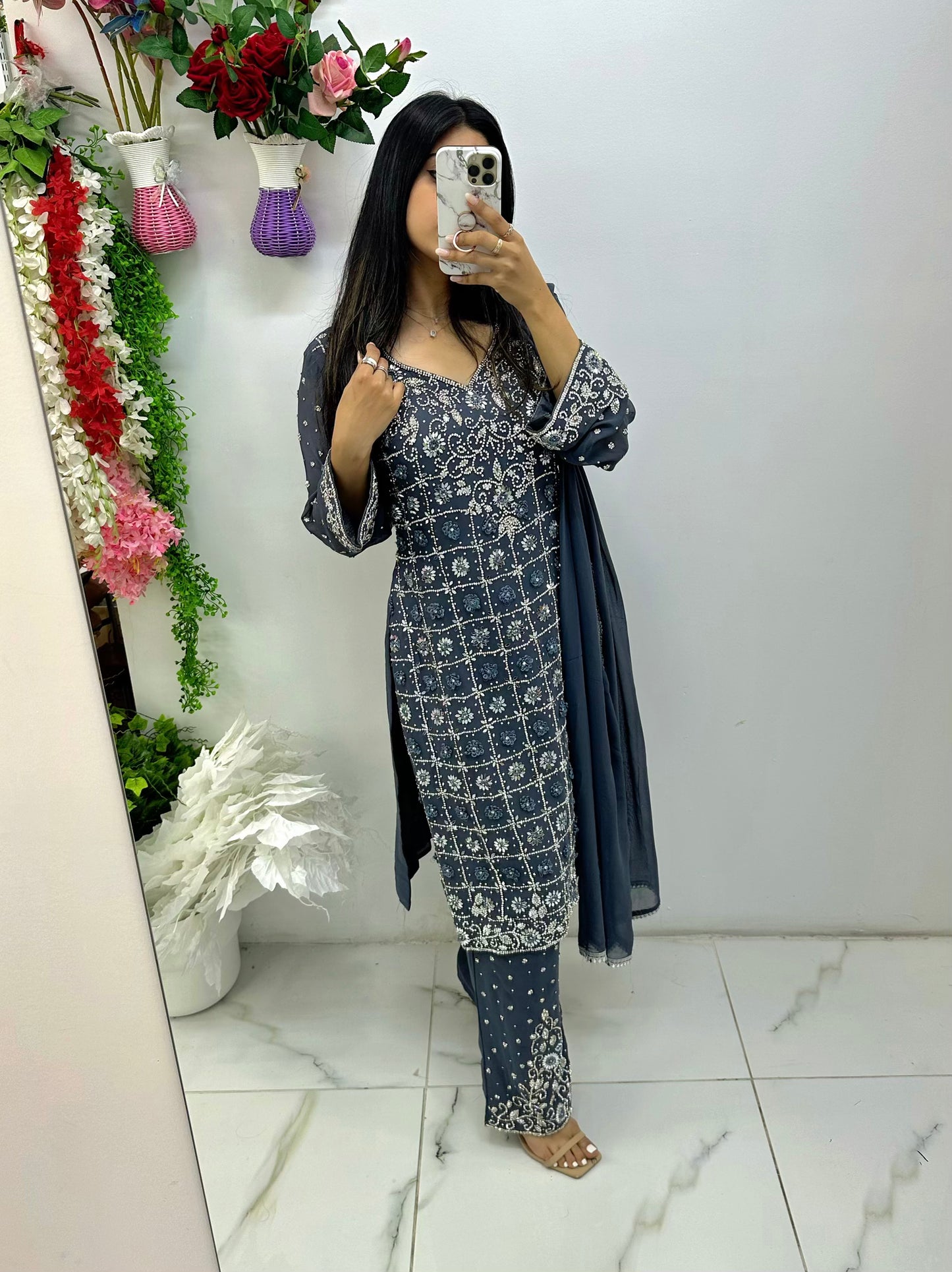 Heavy grey party wear suit