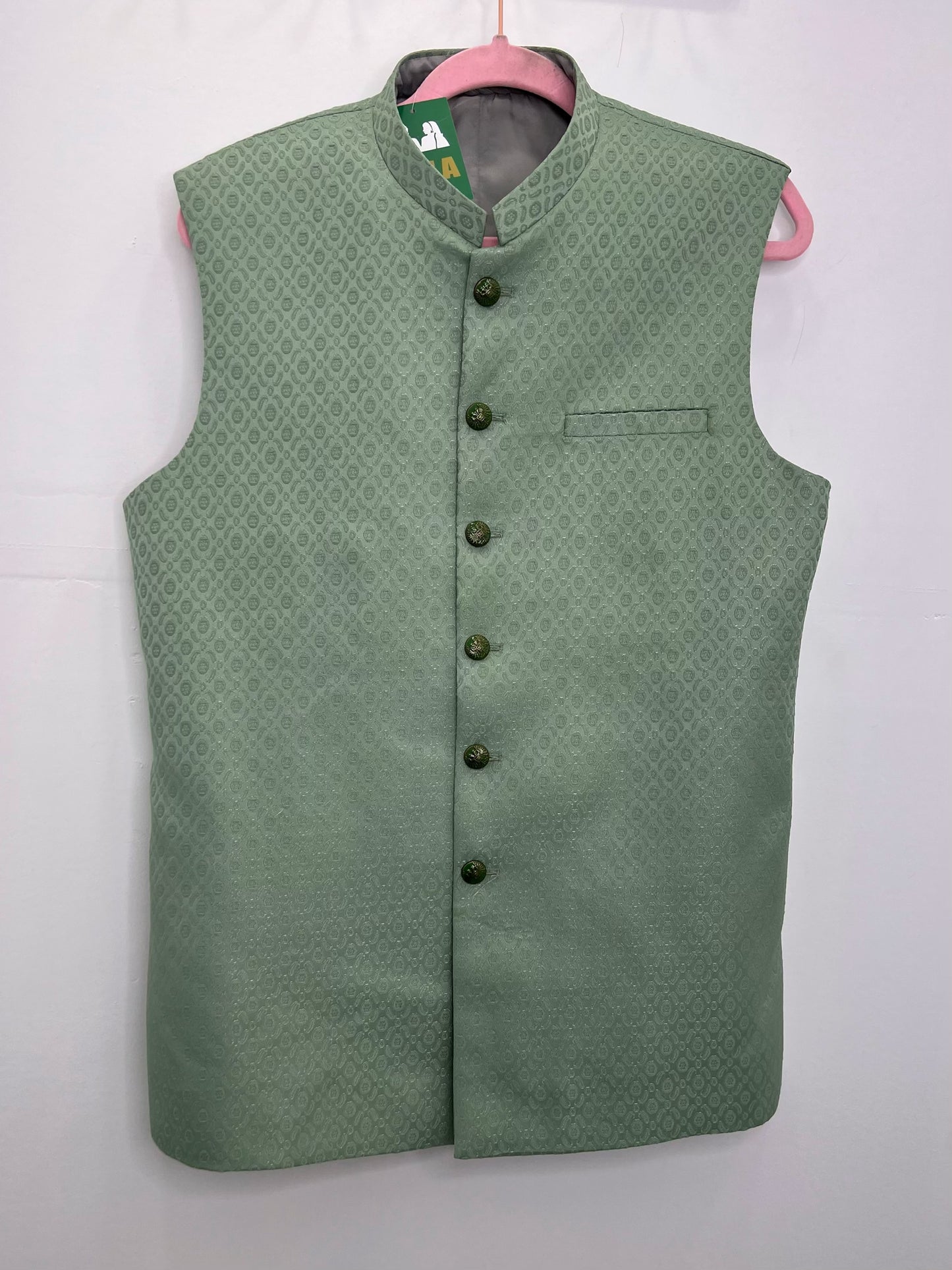 Muted mint blue vest