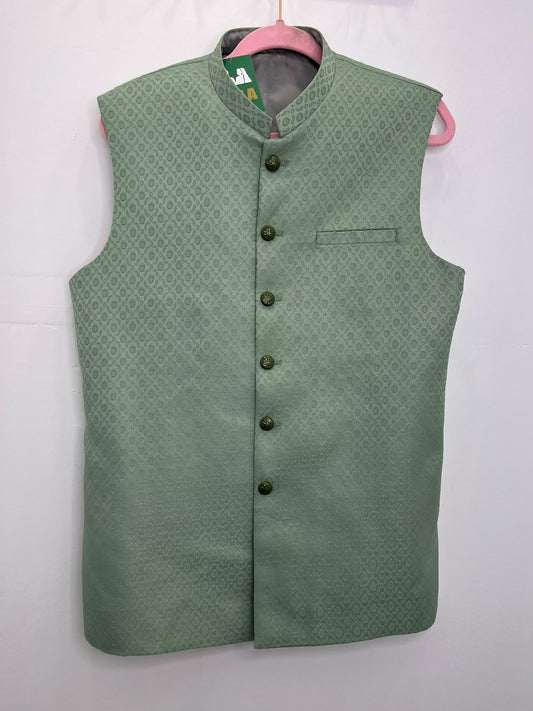 Muted mint blue vest