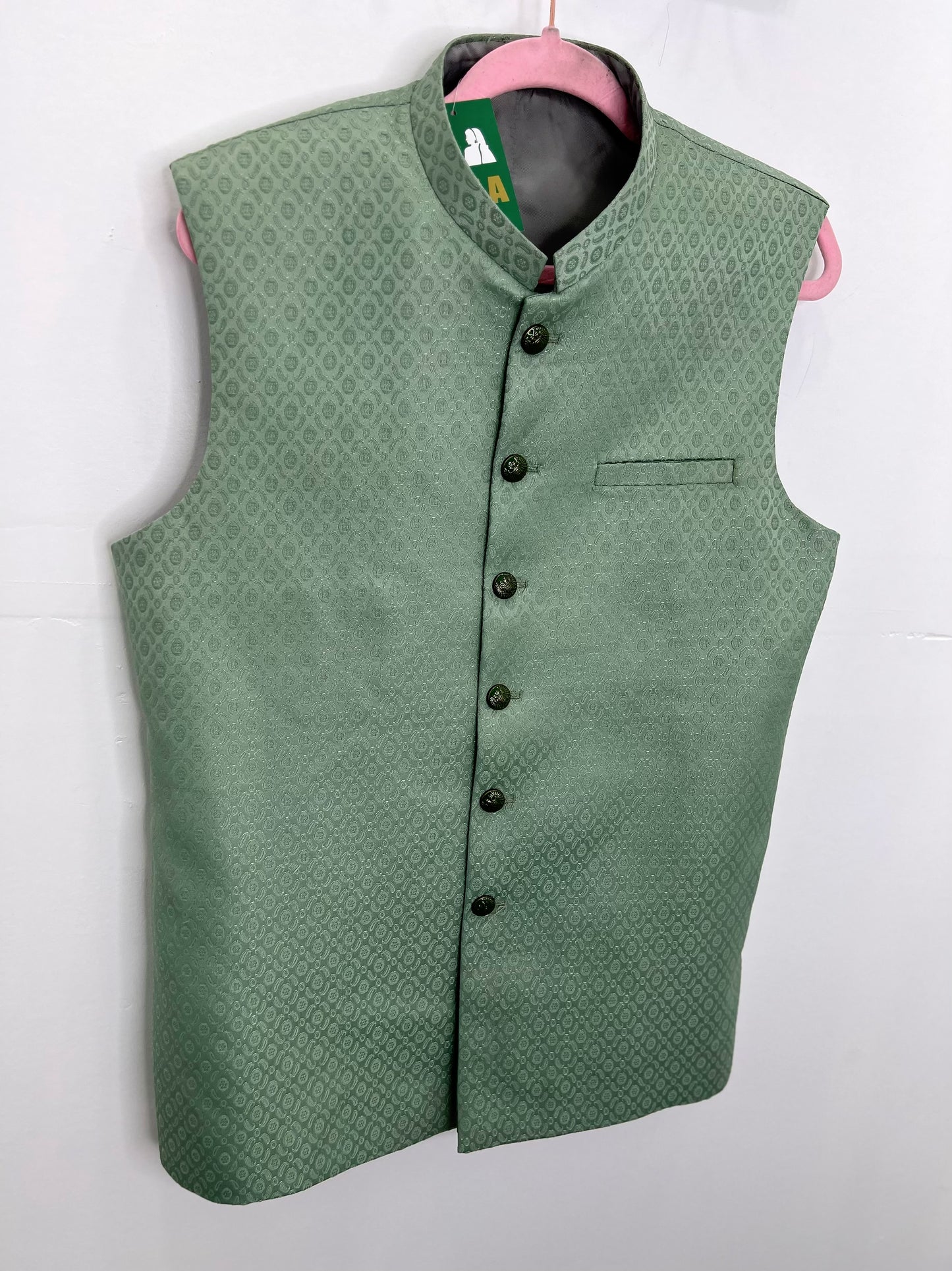 Muted mint blue vest