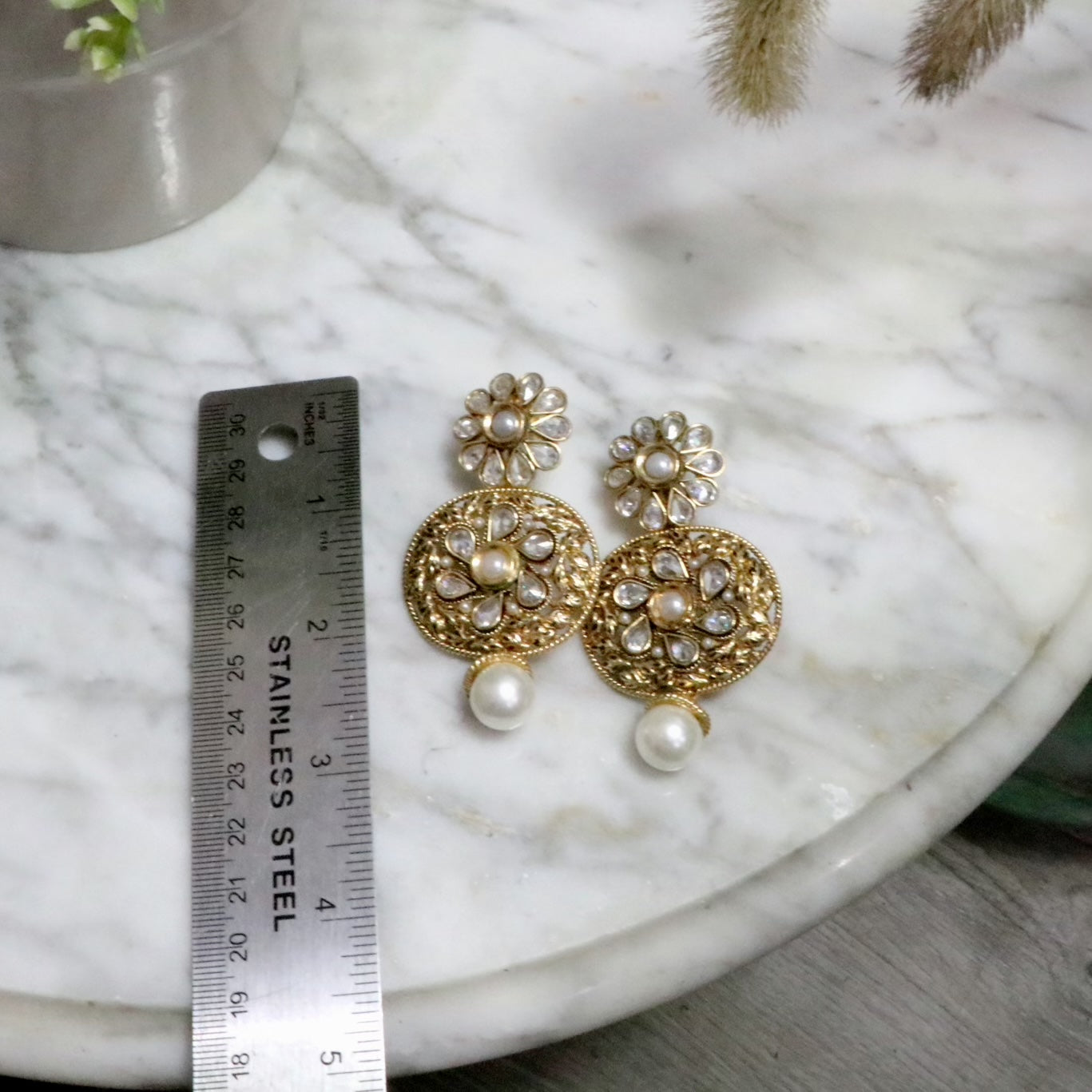 Trendy antique work earrings - Selina Habibti Attire