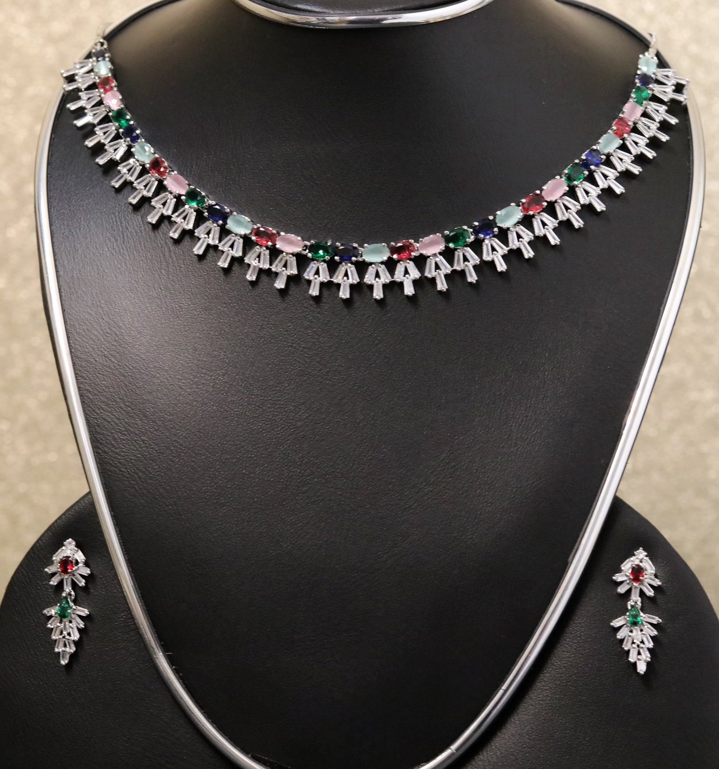 Multi silver necklace set