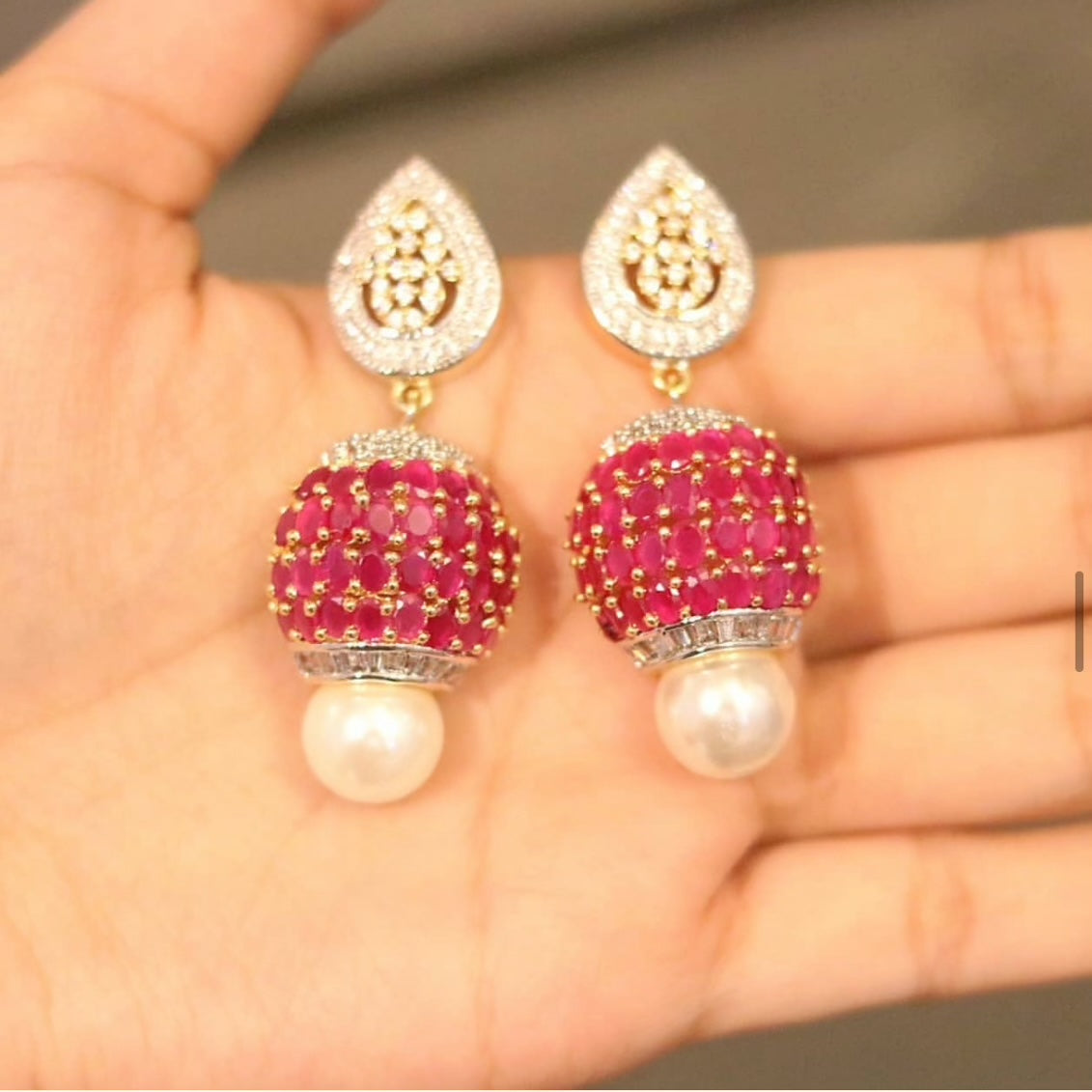 Diamond cut silver plated earrings - Selina Habibti Attire