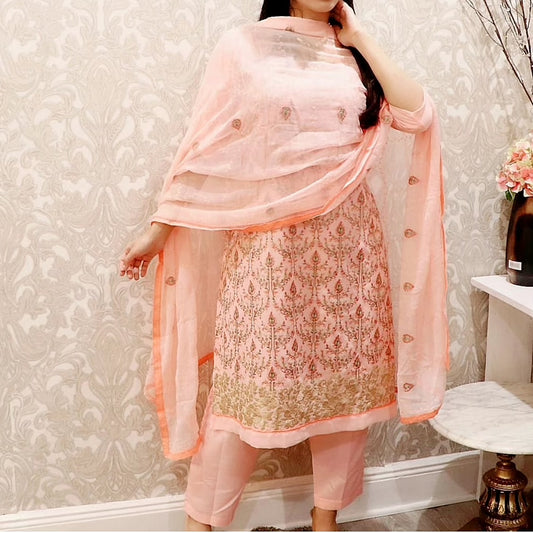 Chiffon embroidery suit - Selina Habibti Attire