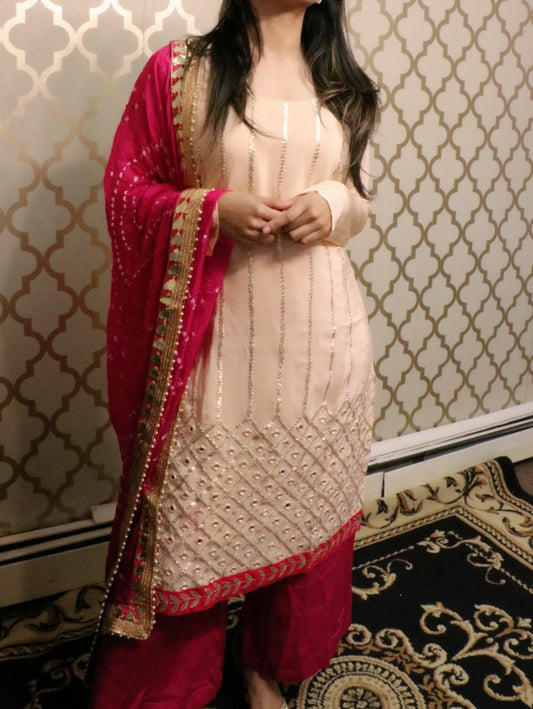 Churi duppata mirror work three piece