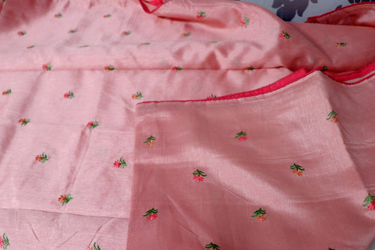 Soft silk embroidered saree
