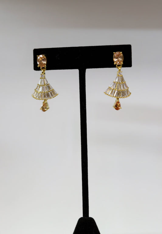 Small champagne stone earrings