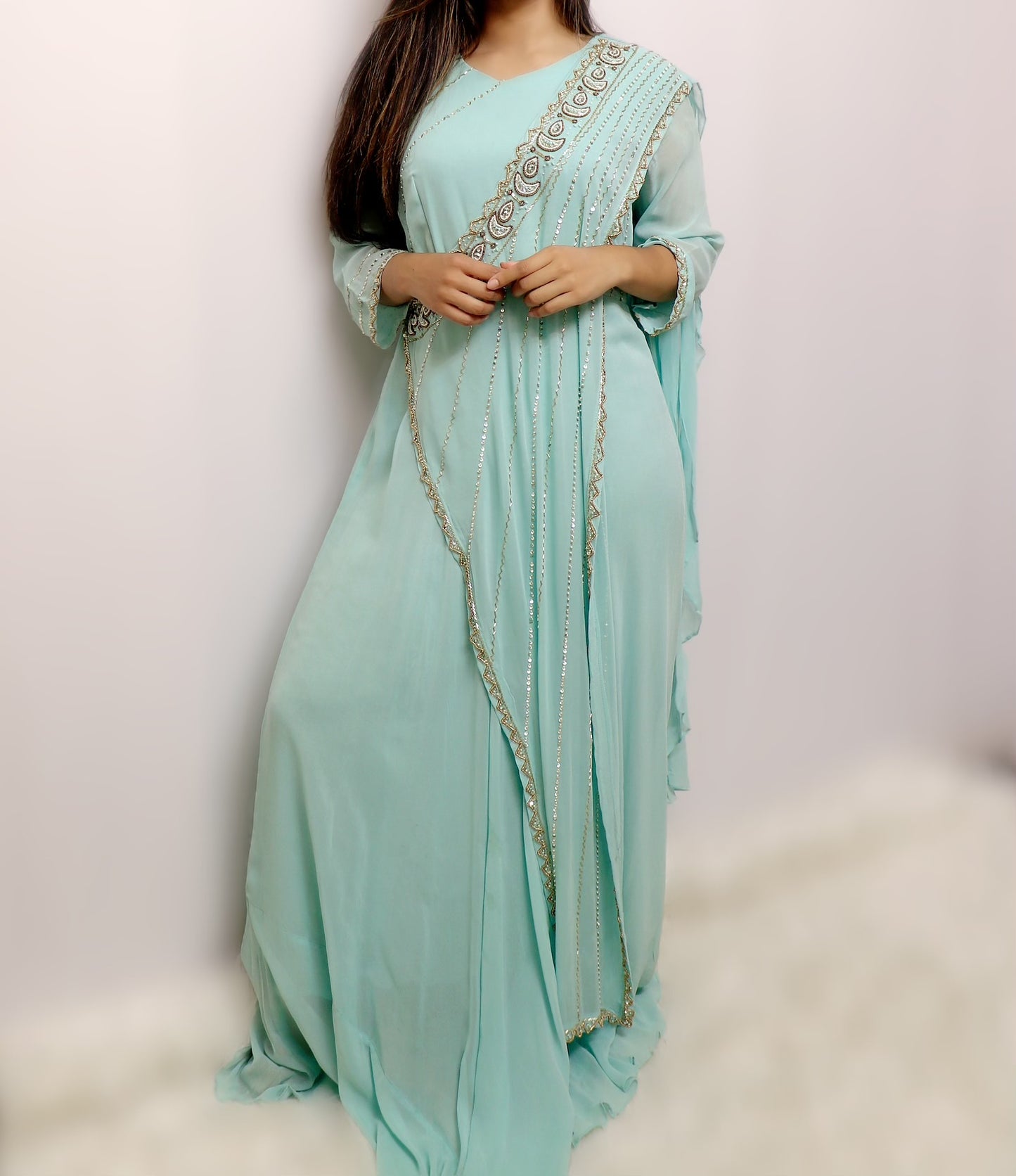 Babyblue royal one piece gown