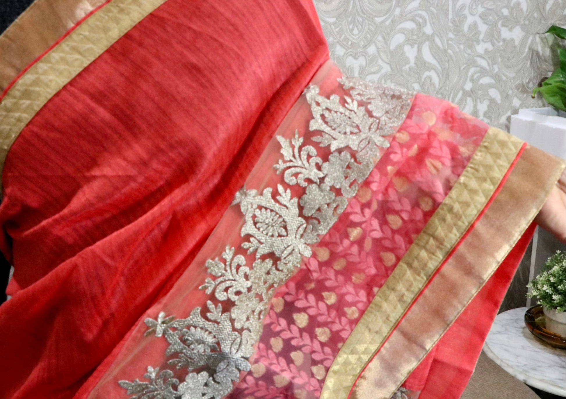 Soft Bhagulpuri jute combination saree - Selina Habibti Attire