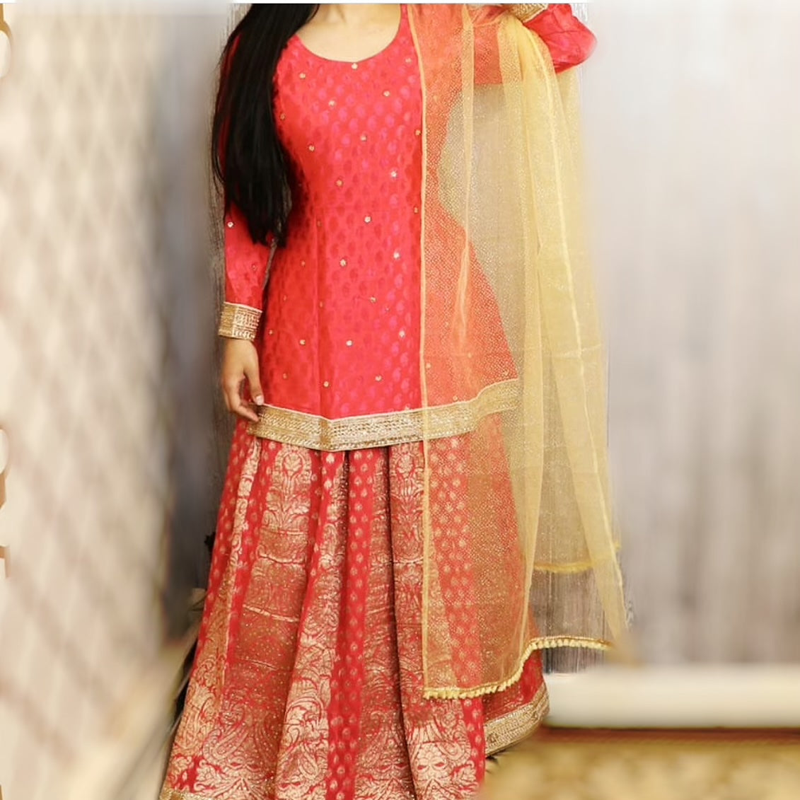 Soft silk banarasi lehenga - Selina Habibti Attire