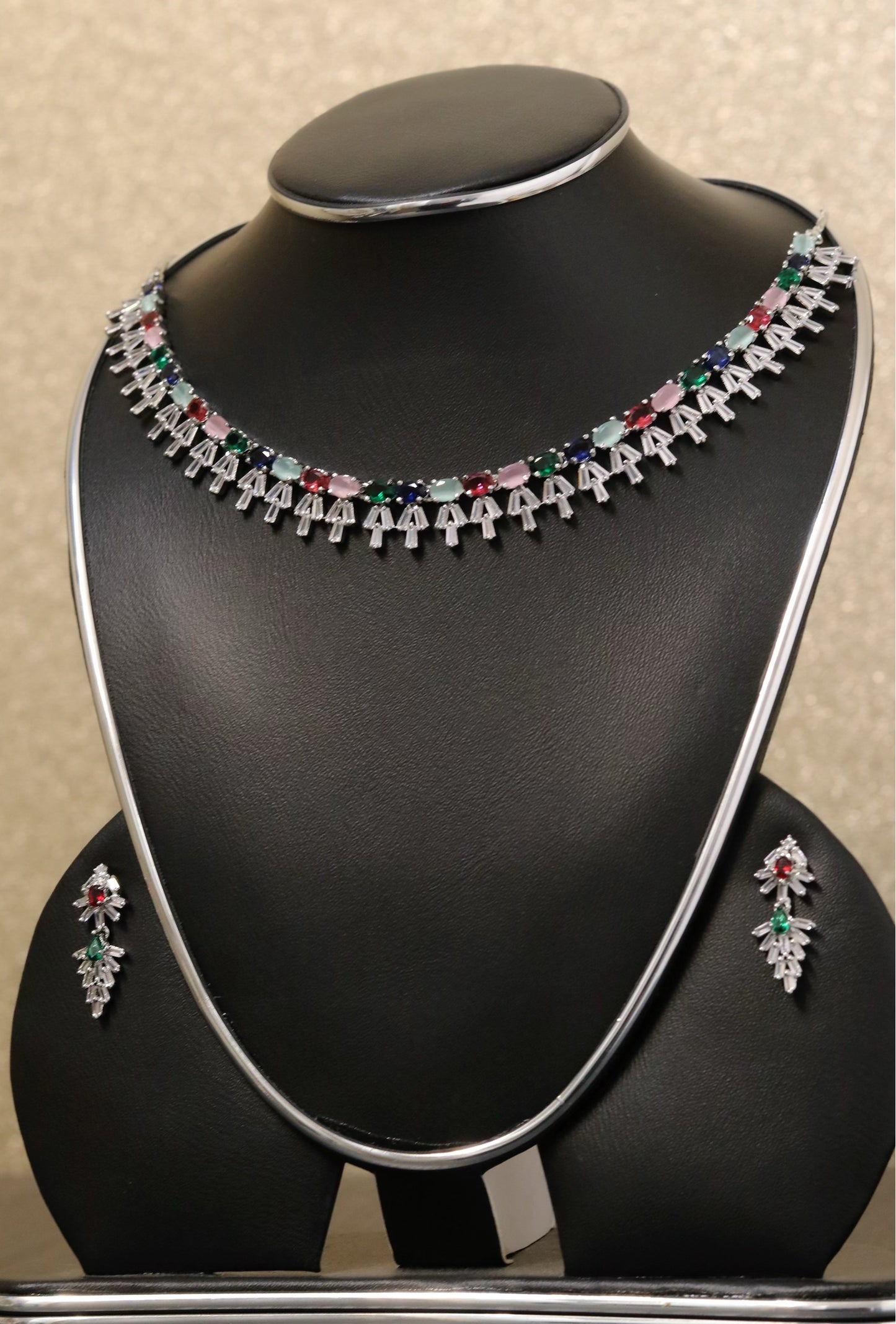 Multi silver necklace set