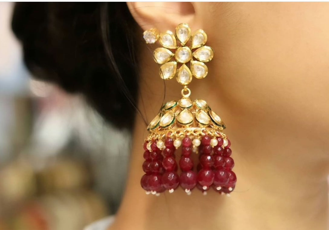 Kundan gold plated jumka - Selina Habibti Attire