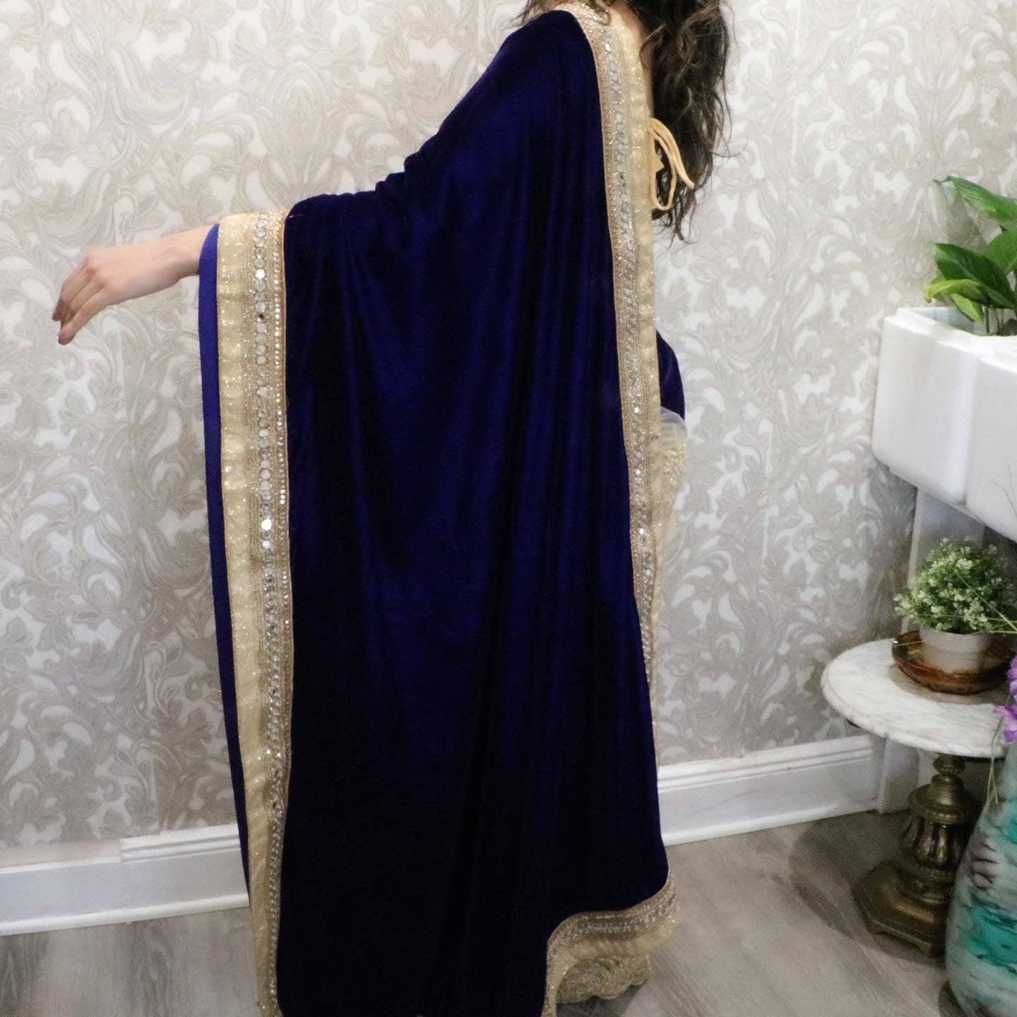 Velvet half and half saree - Selina Habibti Attire