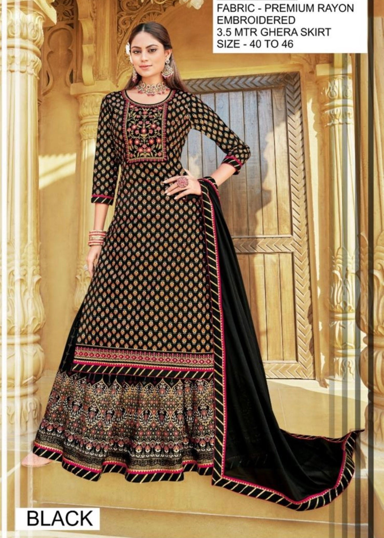 Black shirt suit set