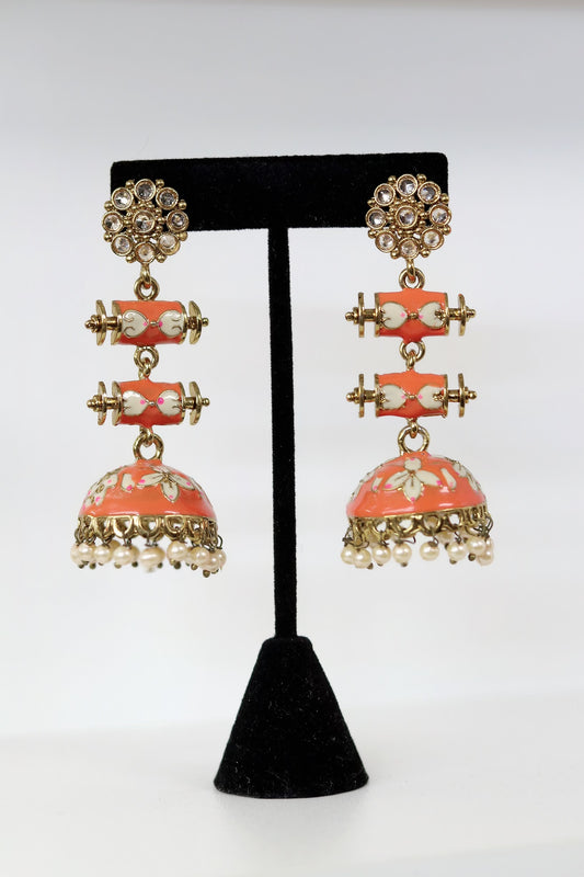 Orange and gold jumka