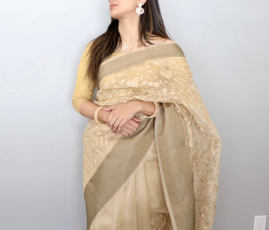 Muslin Organza Saree - Selina Habibti Attire