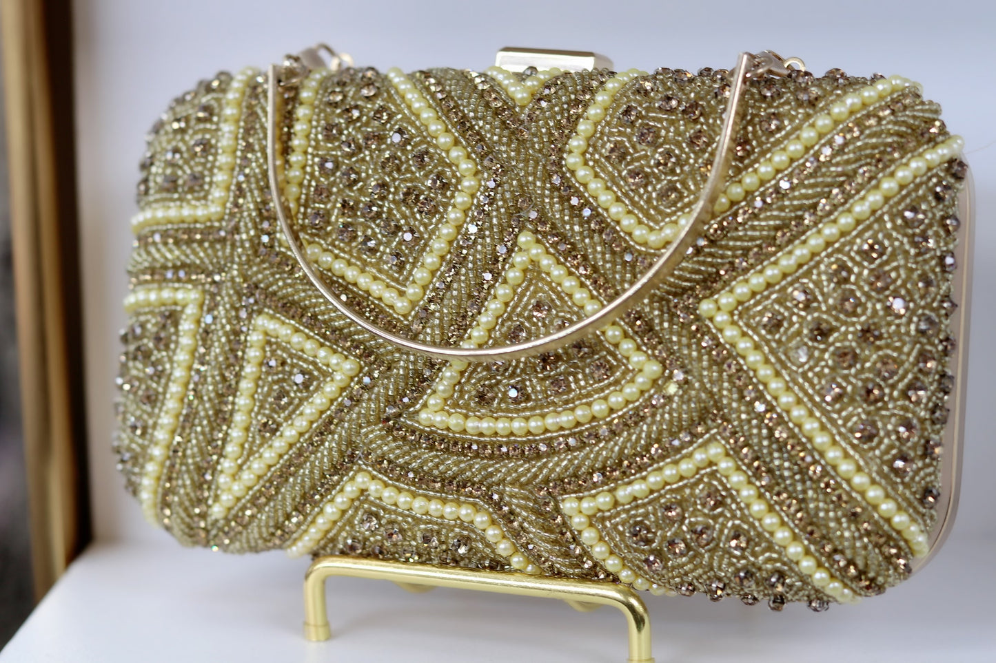 Gold pearl purse