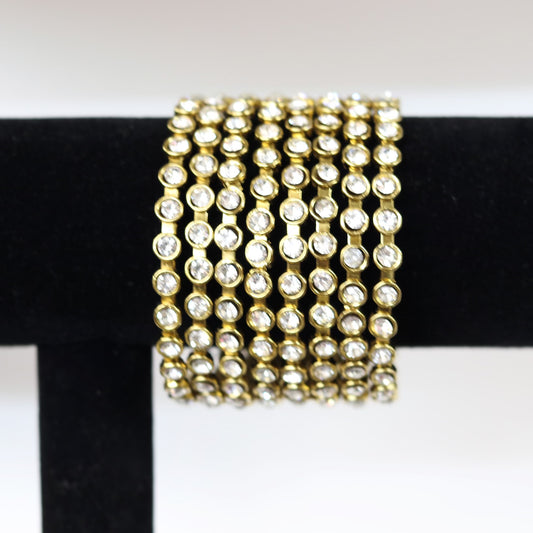 8 piece stone metal bangles