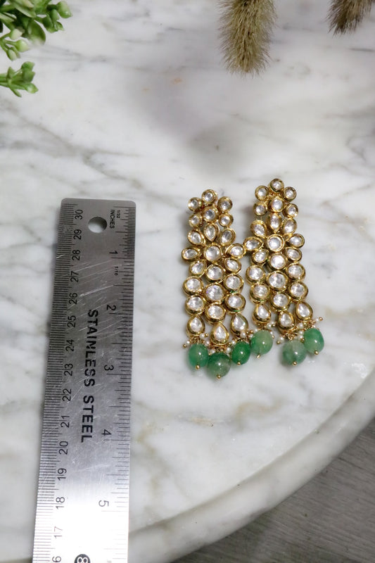 Long kundan earrings - Selina Habibti Attire