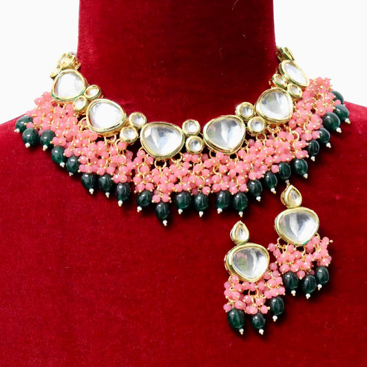 Kundan bridal multi colored beads