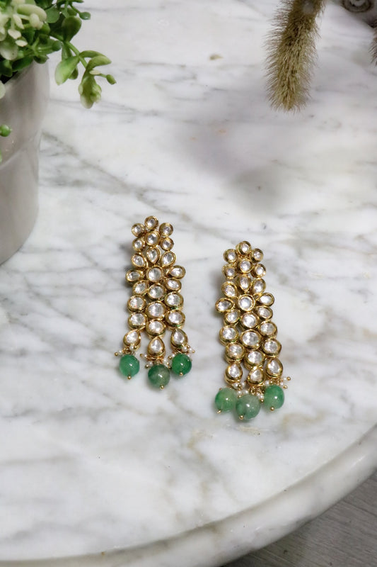 Long kundan earrings - Selina Habibti Attire