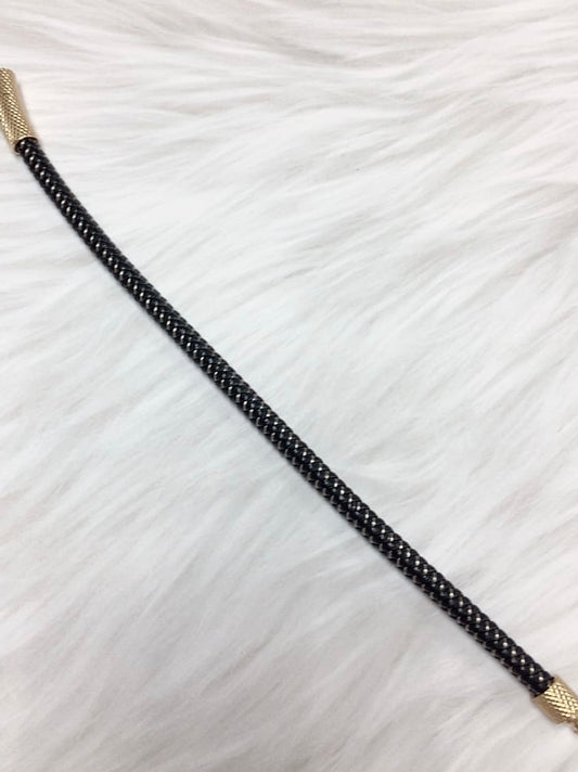 Leather rope gold bracelet