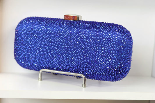 Royal blue rimestone party purse
