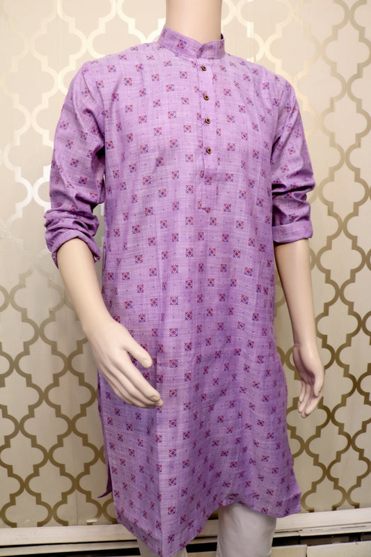 Light purple print kurta pajama