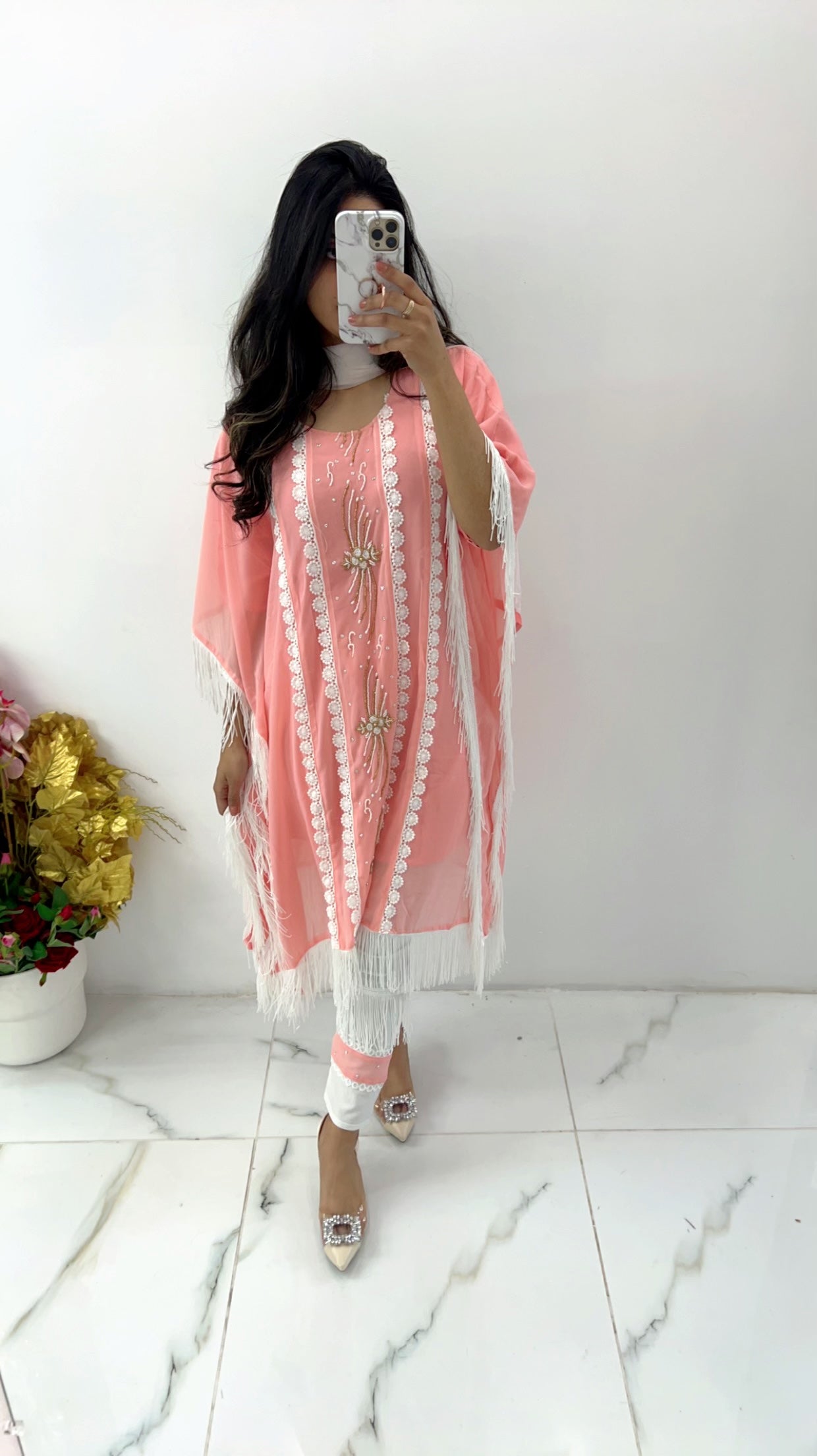 Pink kaftan three piece