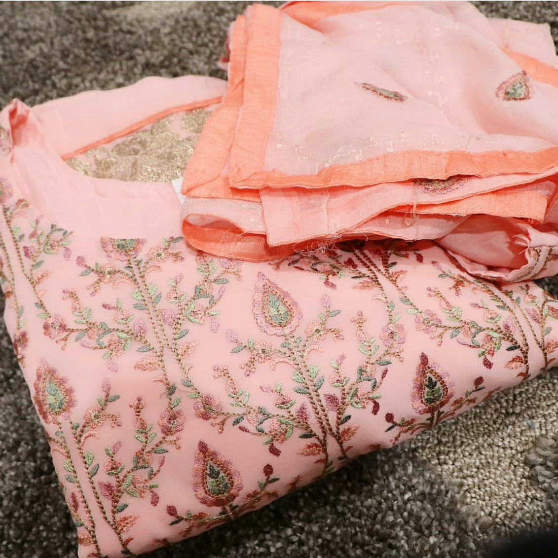 Chiffon embroidery suit - Selina Habibti Attire