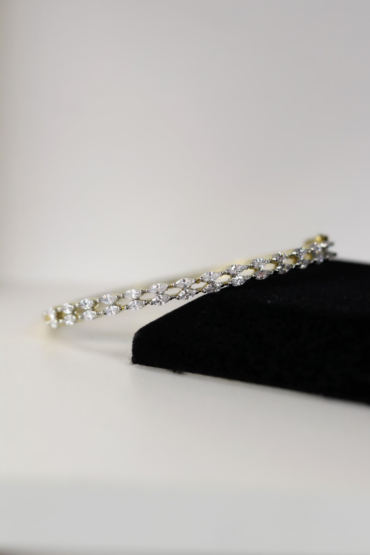 Thin clear stone bracelet