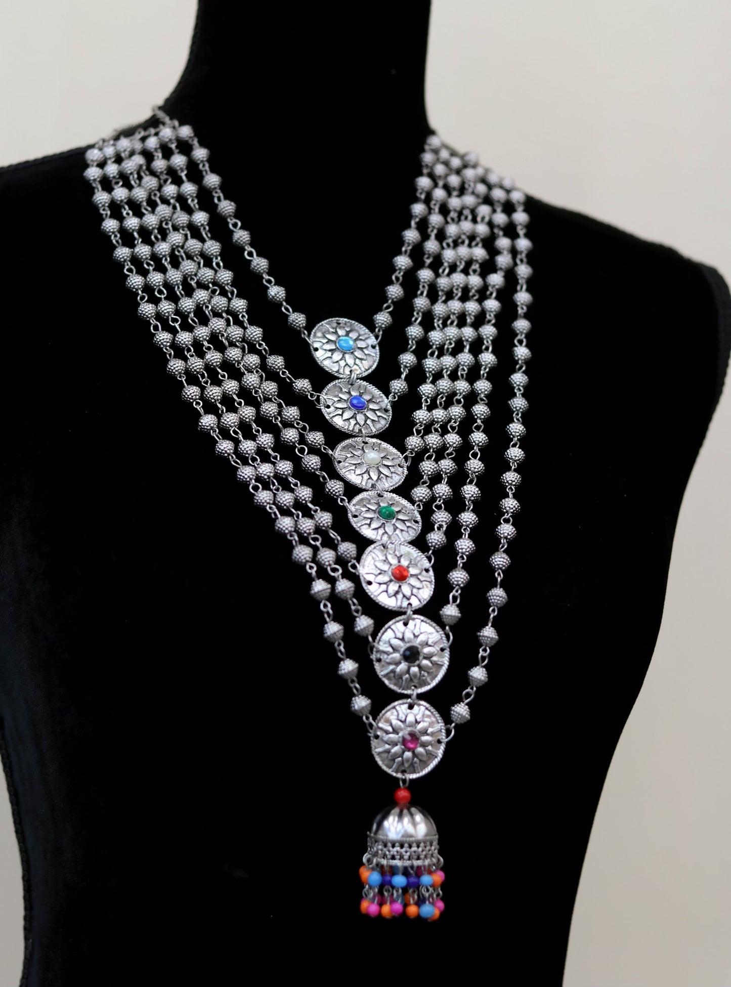Oxy long layered necklace