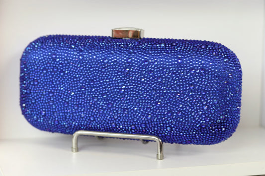 Royal blue rimestone party purse