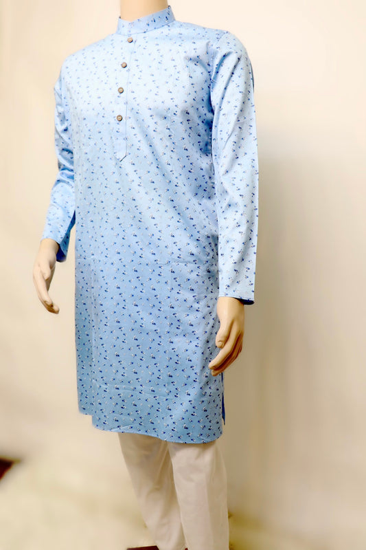 Blue floral kurta set