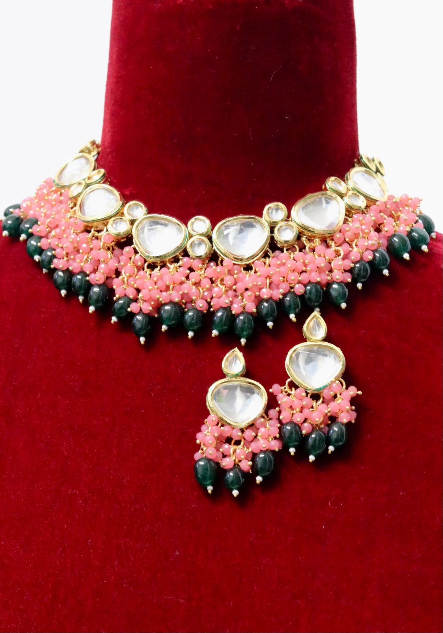 Kundan bridal multi colored beads