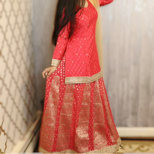 Soft silk banarasi lehenga - Selina Habibti Attire
