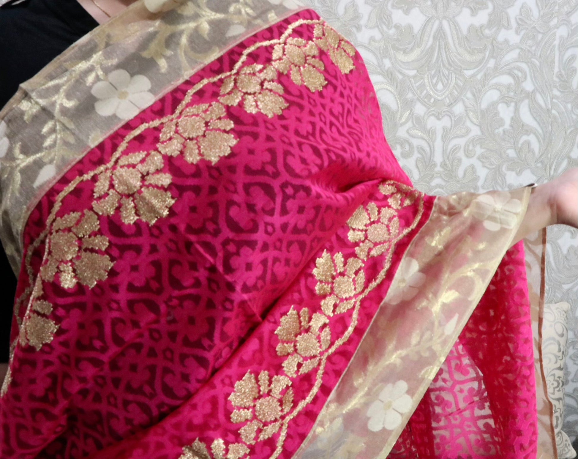 Full jute Katan boutique saree - Selina Habibti Attire