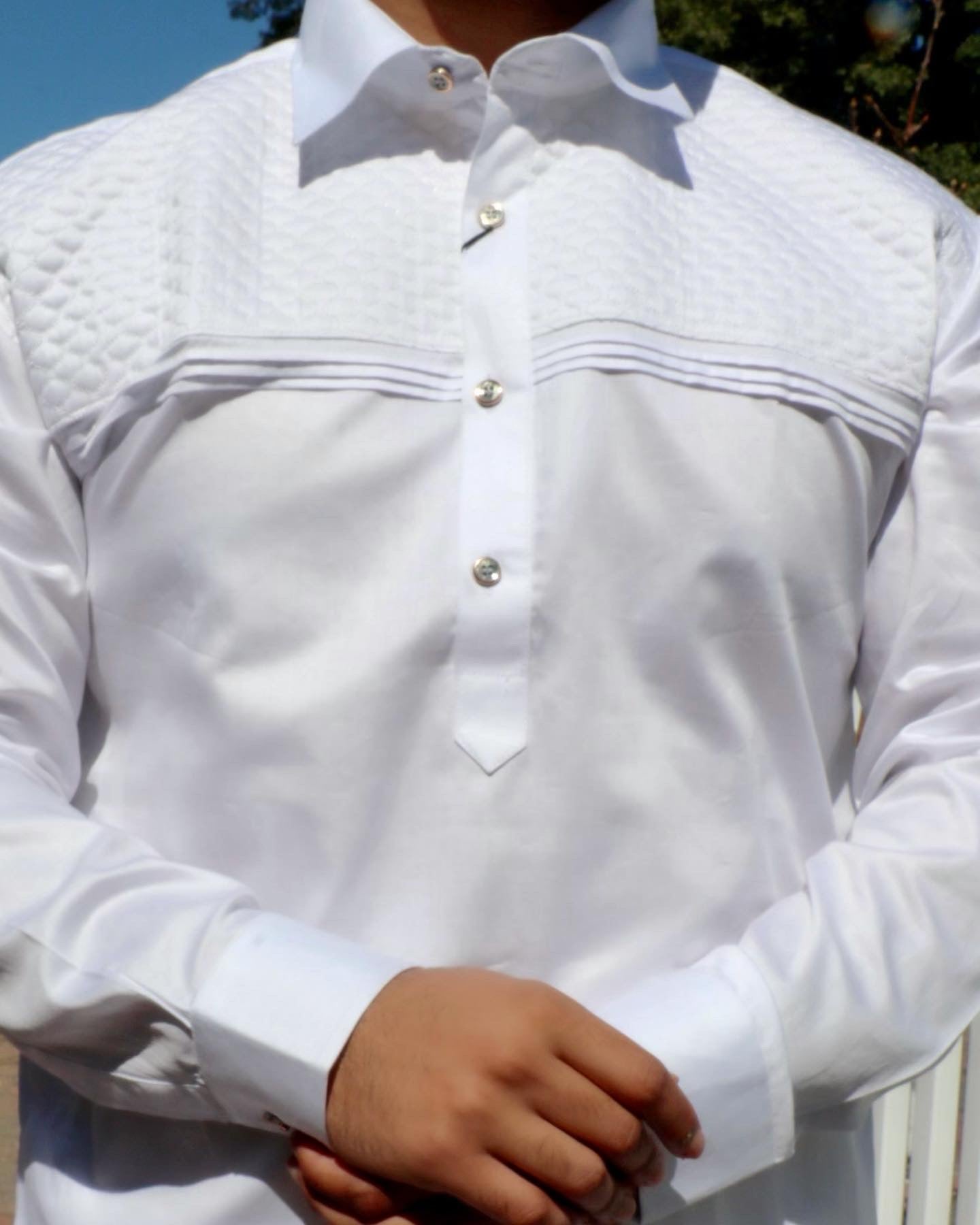 White pathani suit - Selina Habibti Attire